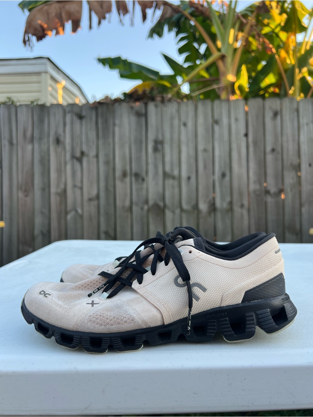 Women’s On Running Cloud Sneakers in Beige and Black size 7.5